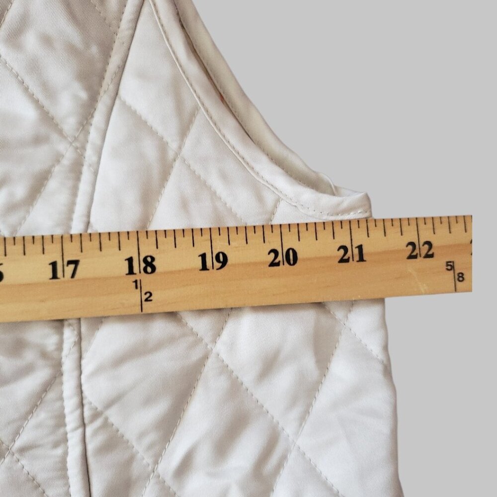 Sun Moda Diamond Quilted Vest With Black Corduroy Collar Cream & Blk Large - Picture 6 of 10